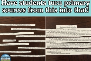 Students will reassemble primary sources to gain a better understanding of it before completing an analysis activity.